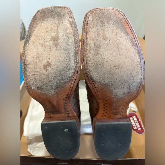 Nocona MD6505 Men's Exotic Rancher Boot w. Mink Vintage Quill Ostrich sz 10 1/2 - Picture 6 of 13